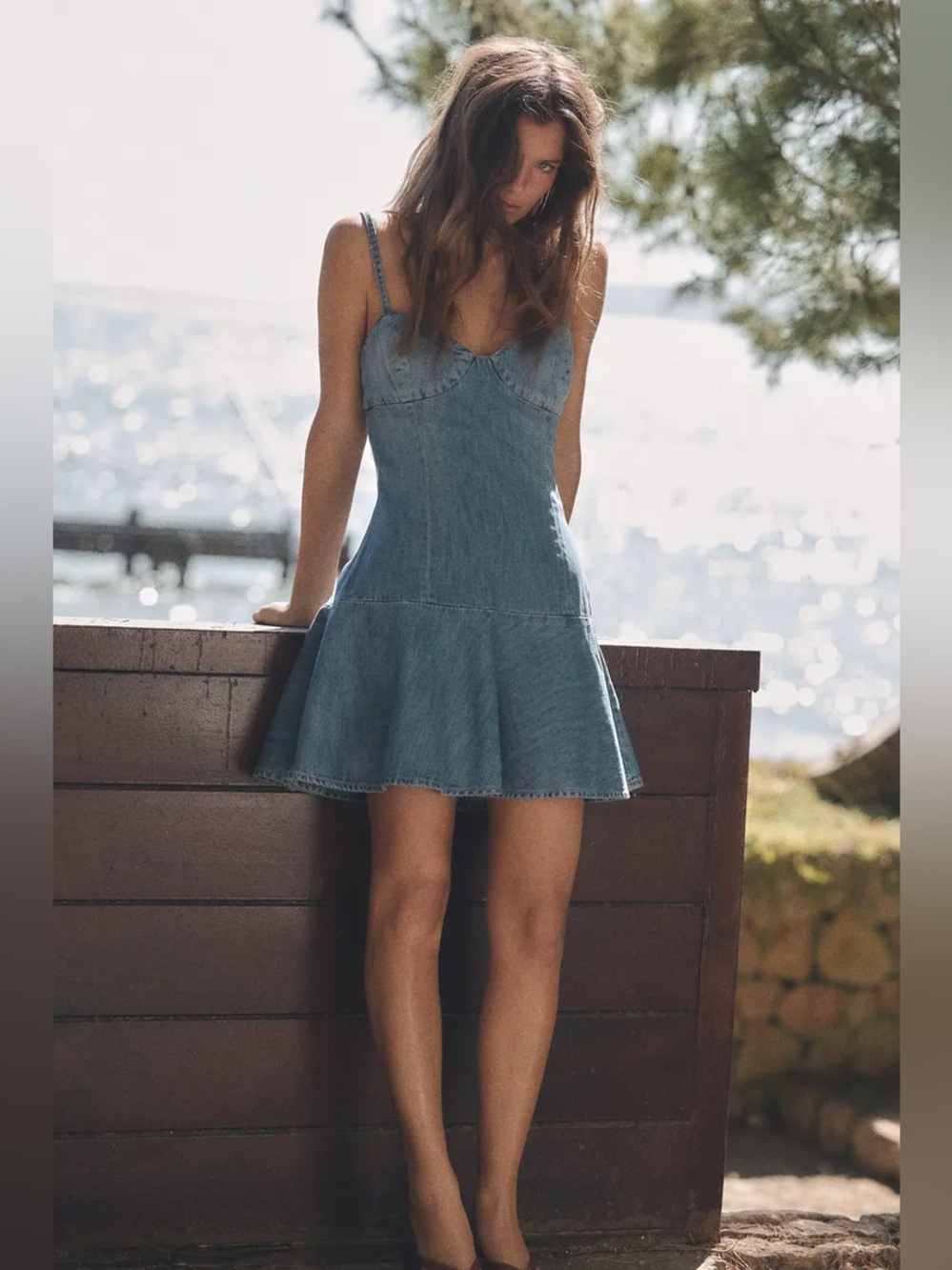 ZARA TRF DENIM MINI DRESS